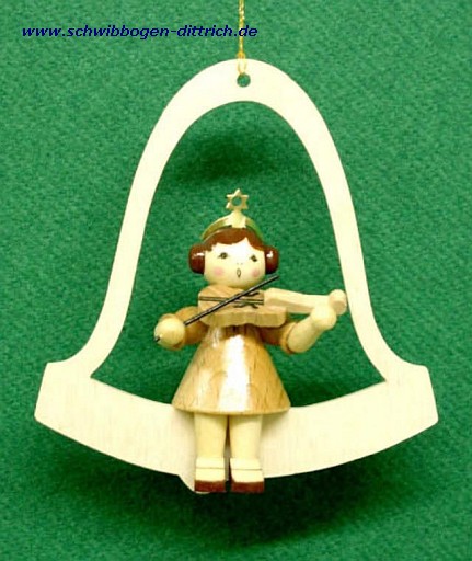Baumschmuck Glocke mit Engel (versch.Instrumente),Hhe ca.8cm